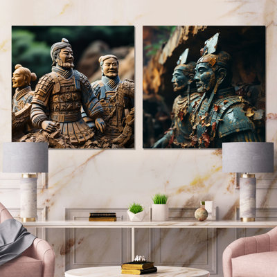 «China Terracotta Warriors I», ensemble de salon art mural chinois