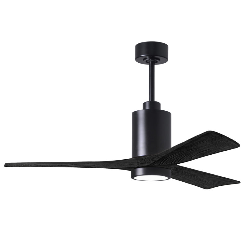 Patricia LED Downrod Ceiling Fan, Matte Black, Matte Black, 60"