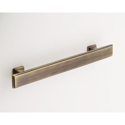Madelyn Carter Danford Solid Brass Cabinet Hardware, Antique Brass Drawer Pull with 6" Centers