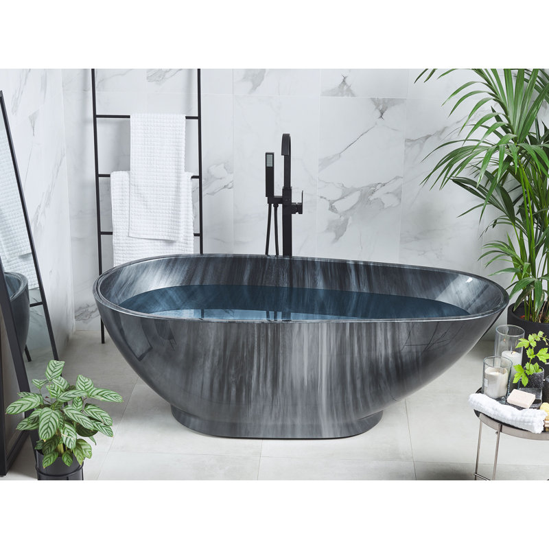 Thurber x Freestanding Acrylic Bathtub with Tap, Black