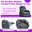Fauteuil inclinable en polyester avec massage par vibration 8 points, chauffage lombaire et ports USB-717665227