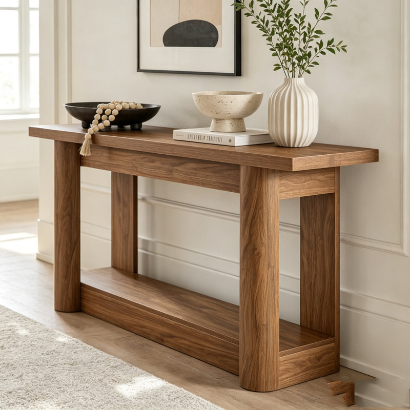 Table d'entrée, console à 2 niveaux, Brown