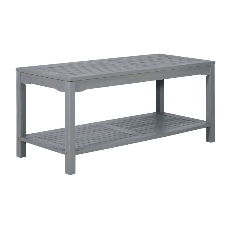 Tournesolle Solid Wooden Coffee Table, Gray Wash