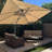 Cheverly 12' x 9' Rectangular Lighted Cantilever Umbrella With Base-265960641