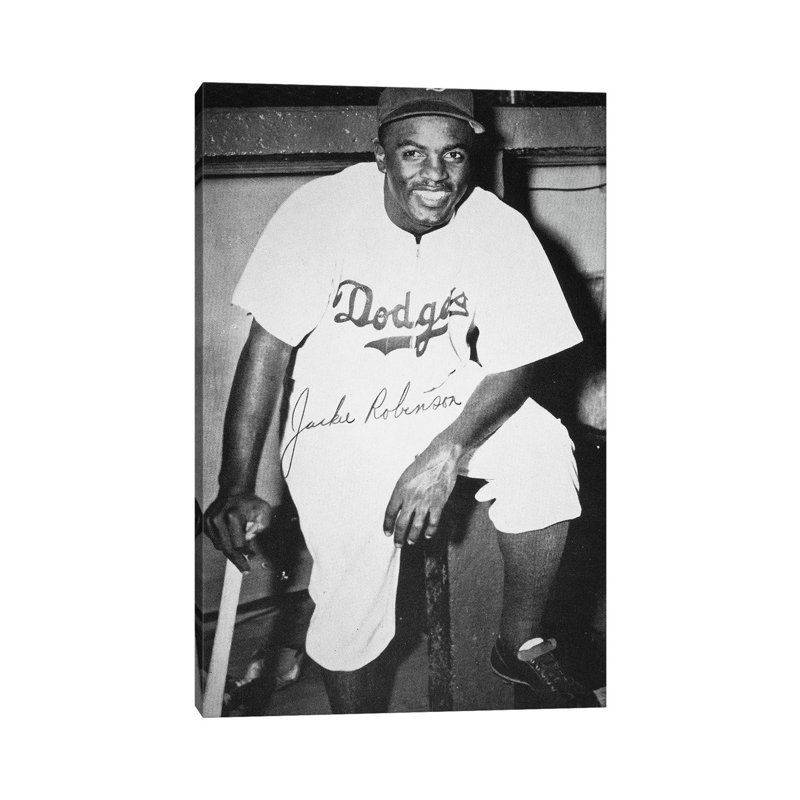 Jackie Robinson (1919-1972) - Print on Canvas, 101.6 cm H x 66.04 cm W x 3.175 cm D, Wrapped Canvas