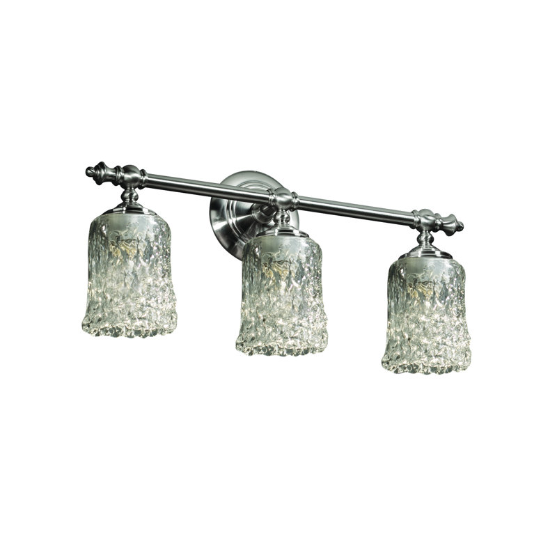 Leroux 3 - Light Bath Bar, Brushed Nickel, White Frosted