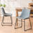 Anke Vegan Leather Dining Chairs, Dark Brown-1017218206
