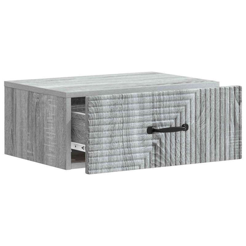 49cm W Manufactured Wood Bedside Table, Grey Sonoma