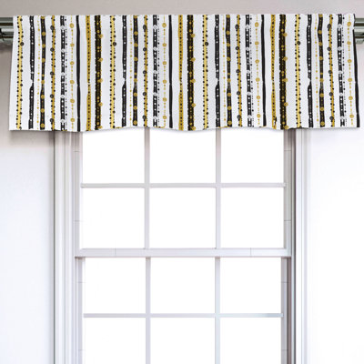 Sateen Striped Ruffled Window Valance