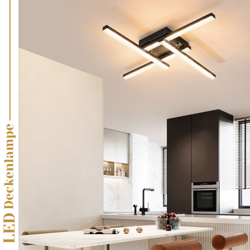 Davaris LED Flush Ceiling Light, 7cm H x 45cm W x 45cm D