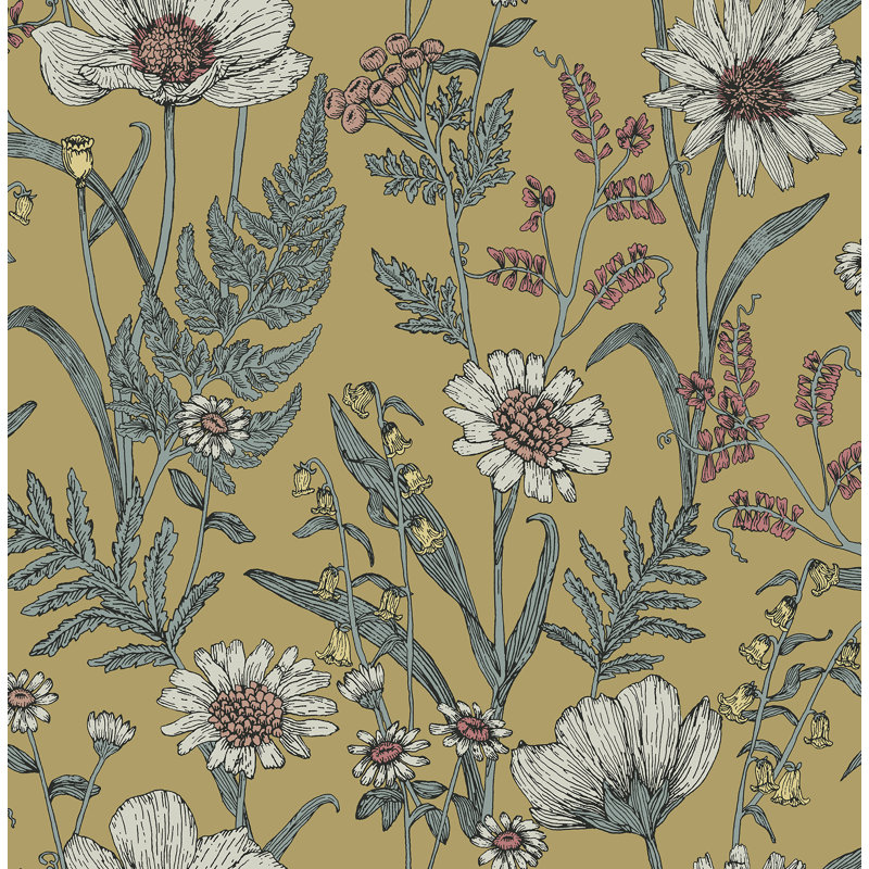 Papier peint adhésif Spring Meadow, Jaune
