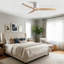 Ventilateur de plafond à profil bas en bois massif 52 po American Natural Mordern-125784049