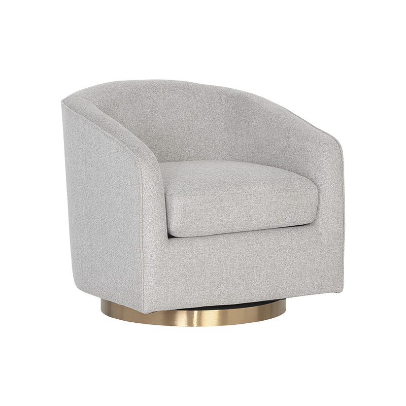 Saiya Velvet Swivel Armchair - Grey, Belfast Heather Gray