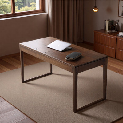 Simple And Exquisite Walnut Double Drawer Desk