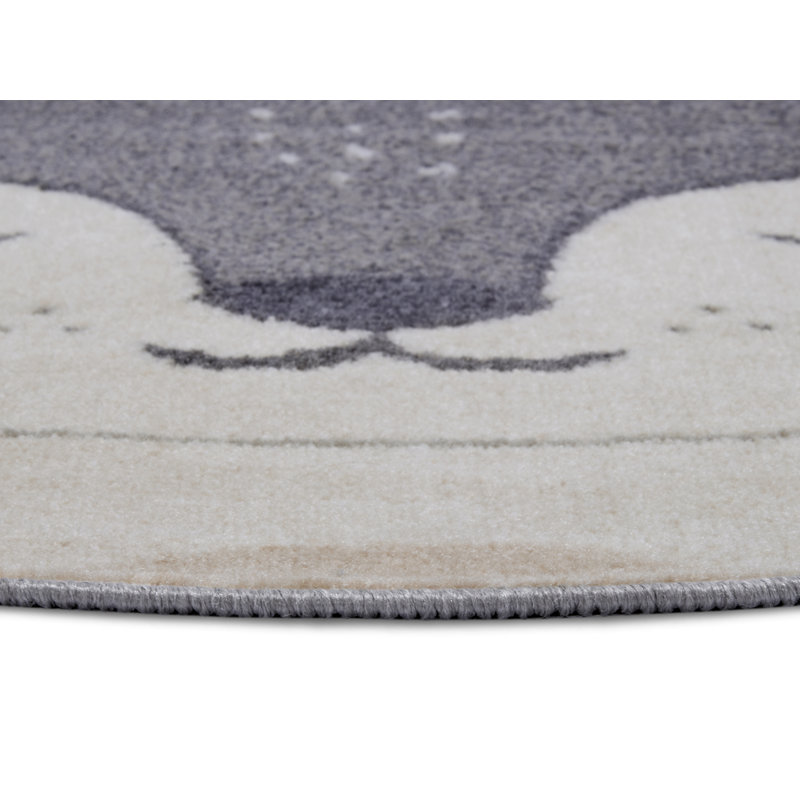 Adventures Children Grey Rug, Round 140cm