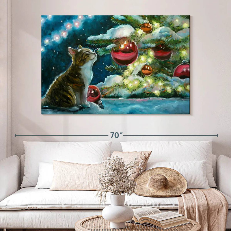 Chat de Noël, H 34 po x l 51 po