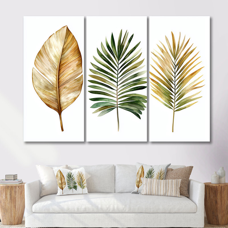 - Ensemble de reproduction d'art mural plantes, H 28 po x l 36 po x P 1 po, Toile tendue