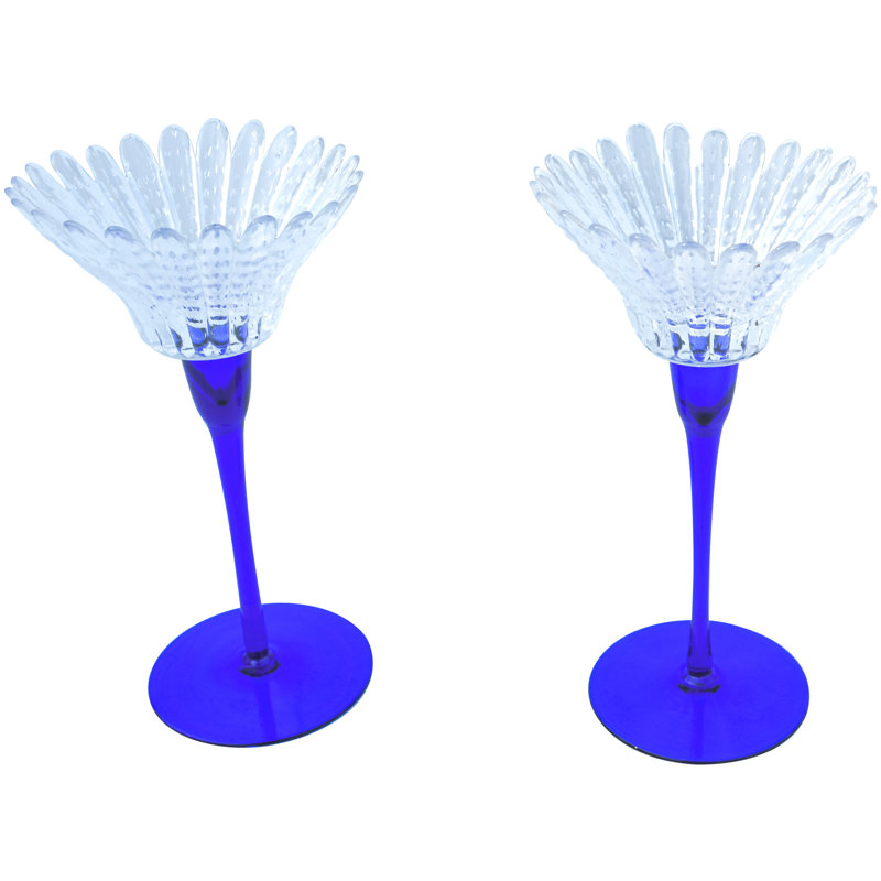 Ensemble de porte-votives en cristal 2 pièces