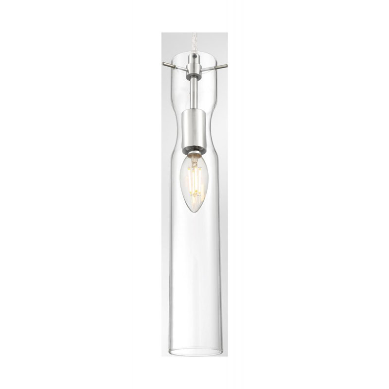 Luminaire suspendu à 1 lumière Cueto, Nickel poli