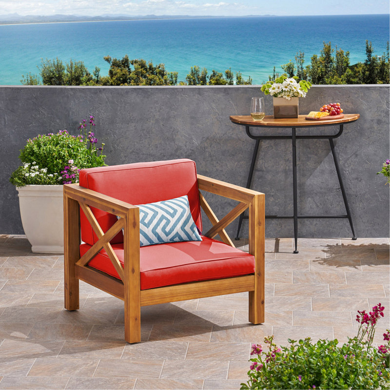 Chaise de repos Mid-Century moderne en bois avec revêtement en eau, 29,58 po x 26,34 po, 41,57 lb