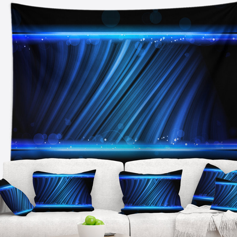 Disco blue waves tapisserie, H 68 po x l 80 po