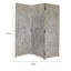 Paravent 3 panneaux 72 pouces, motif ondulé 3D en bois, gris vieilli, noir, brun