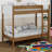 Twin Over Twin Upholstered Bunk Bed Frame With Ladder, Safety Guardrails