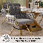 Velvet Upholstered Armchair in Grey