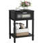 Table de chevet en bois avec table de chevet noire