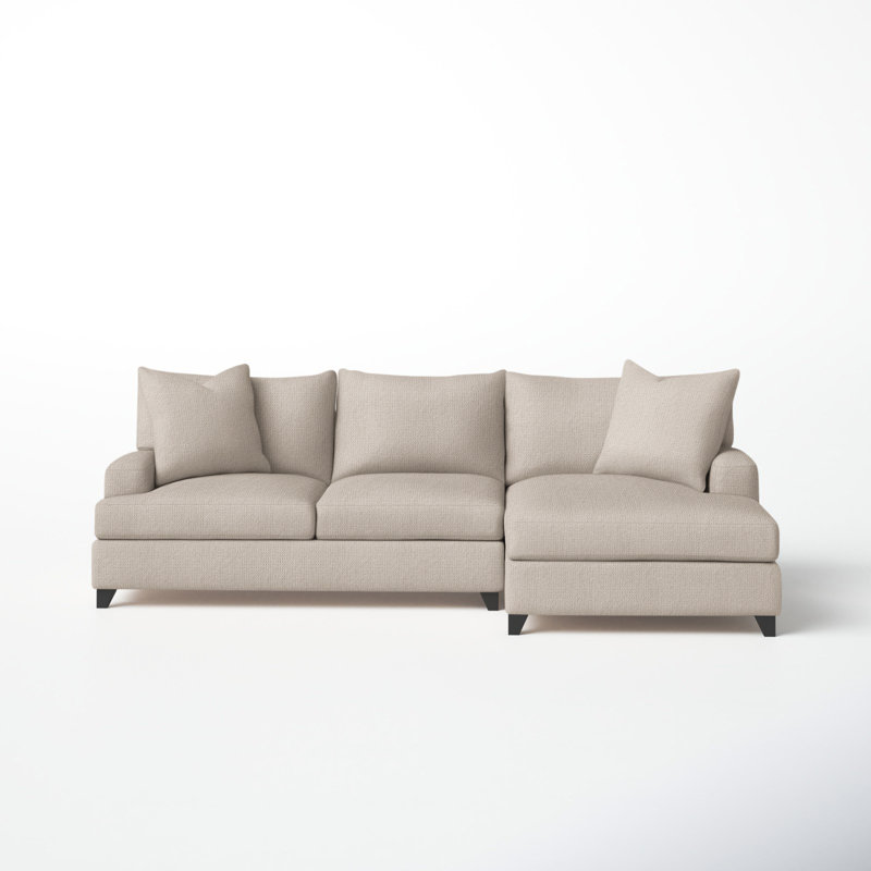 Canapé et méridienne Shorewood, Microfibre crème gitane performante, Accoudoir à droite (vu de face)