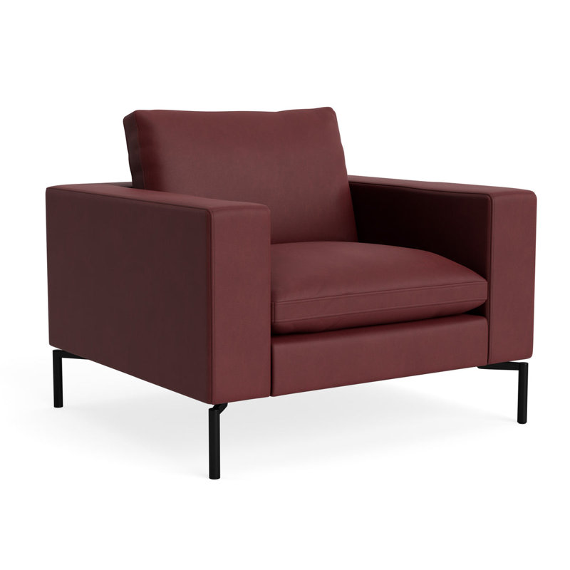 MTO - The New Standard Lounge Chair with Black Legs, Oxblood Leather