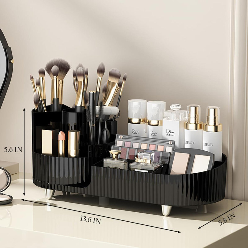 Organisateur de maquillage en plastique Zackarie, Noir