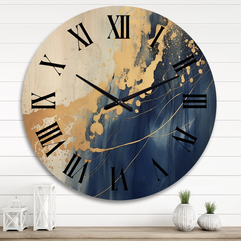 Horloge murale en bois massif Ambleside, Très grand