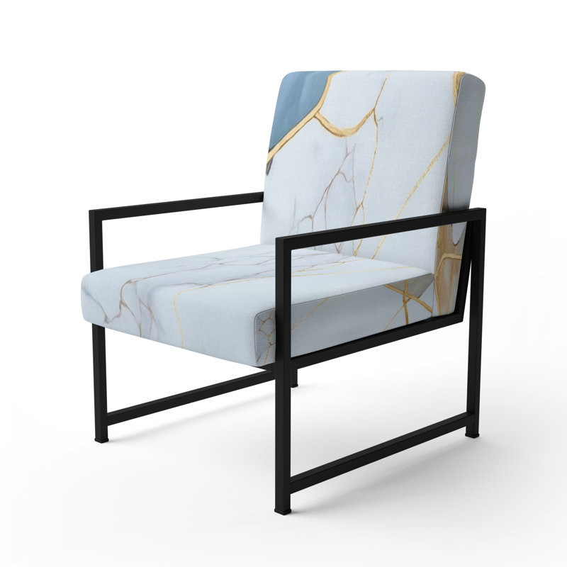 Cuscute - Fauteuil rembourré en marbre, Noir, noir, noir, noir
