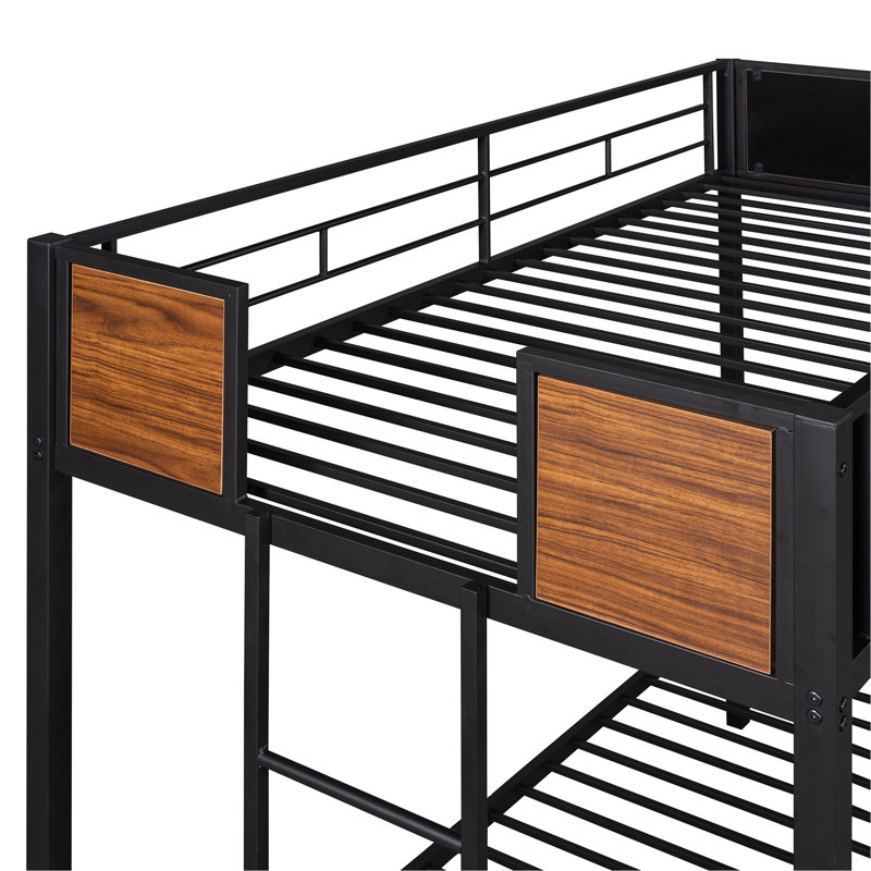 Mcgrath Standard Bunk Bed by Mason & Marbles, Black, Twin Over Full
