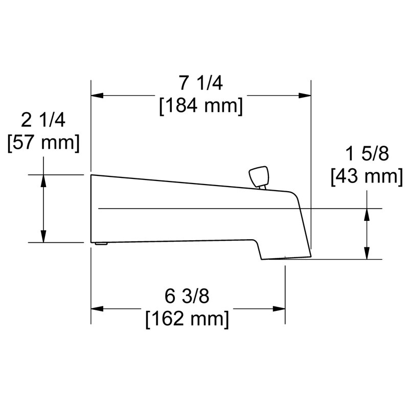 Riobel Wall Mount Tub Spout With Diverter, Brushed Nickel