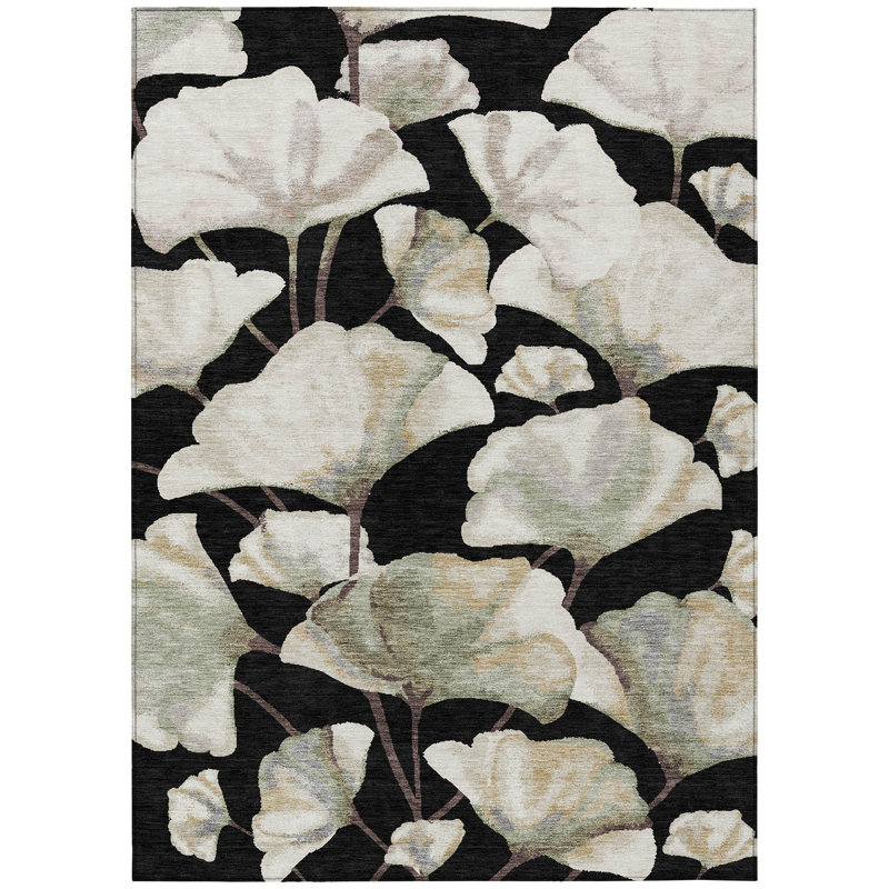 Machine Washable Indoor/Outdoor Raemoore ACN2405 Botanical Rug, Rectangle 5' x 7'6"
