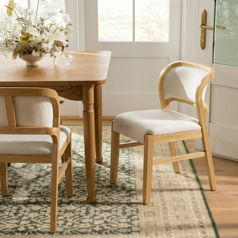 Chaise rembourrée moderne Bellamy, Coussin beige / structure naturelle