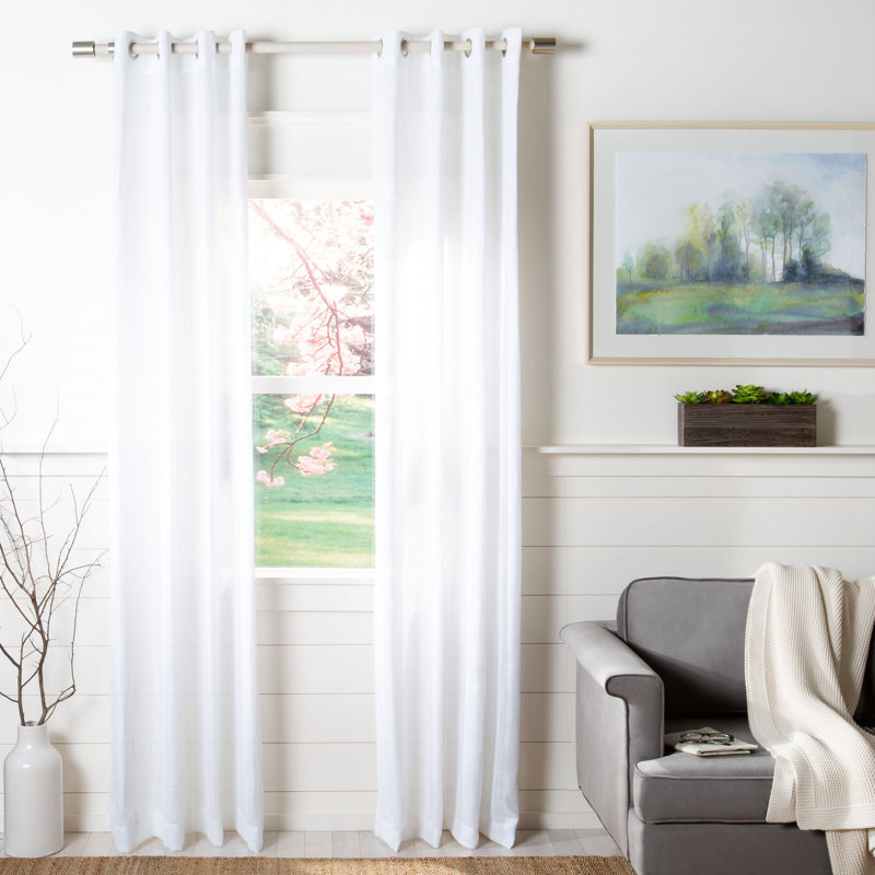 Rhoden Sheer Curtain Single Panel, 52" W x 84" L, Brown