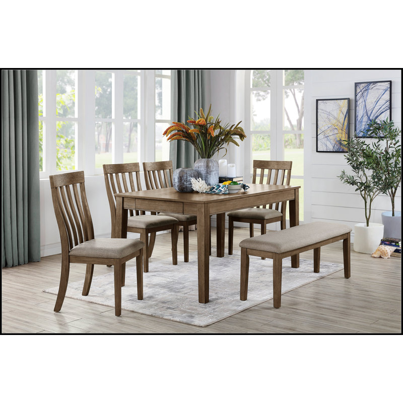 Ensemble de chaises d'appoint de salle à manger 2 pièces avec finition brune brossée et dossier à lattes verticales pour plus de confort et de style