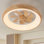 Ventilateur de plafond intelligent 20 po à DEL à grain de bois avec lumière et voix / application / télécommande