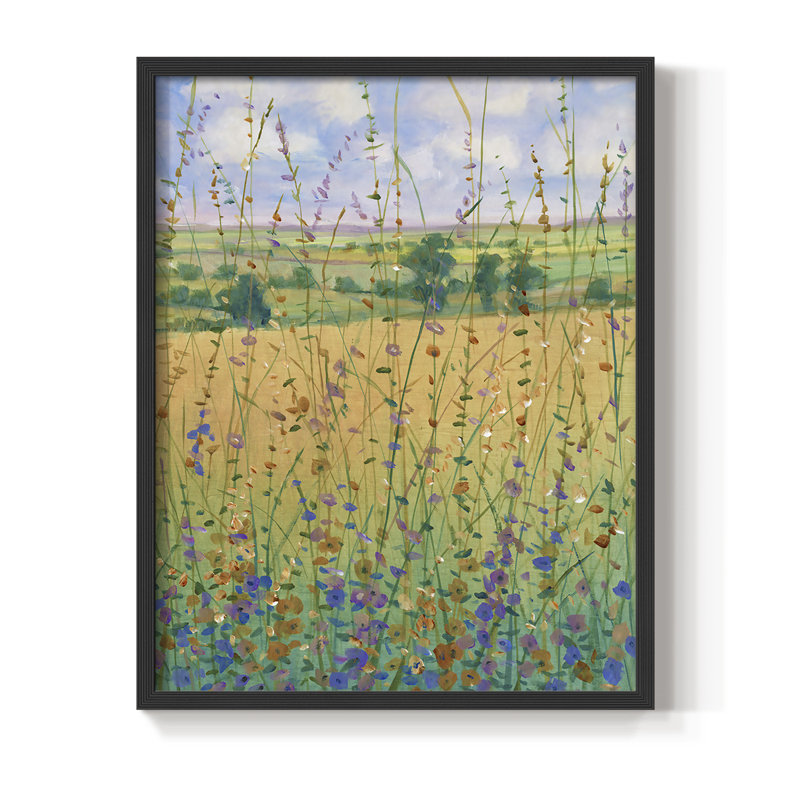 «Wildflower Path II», reproduction encadrée - bois massif, Noir, H 28 po x l 22 po