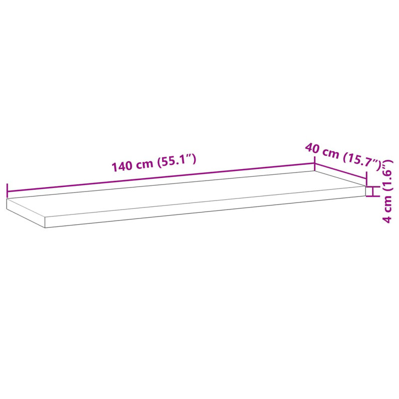 Floating Shelf, 4cm H x 140cm W x 40cm D