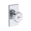 Vashon Keyed Entry Knob with Contemporary 5in Rose in Lifetime (PVD) Satin Brass-234590133