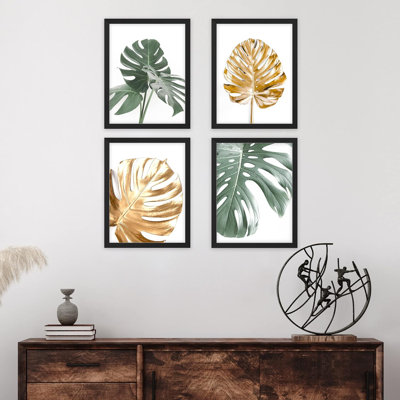 «Tropical Jungle Monstera», impression sur papier 4 pièces