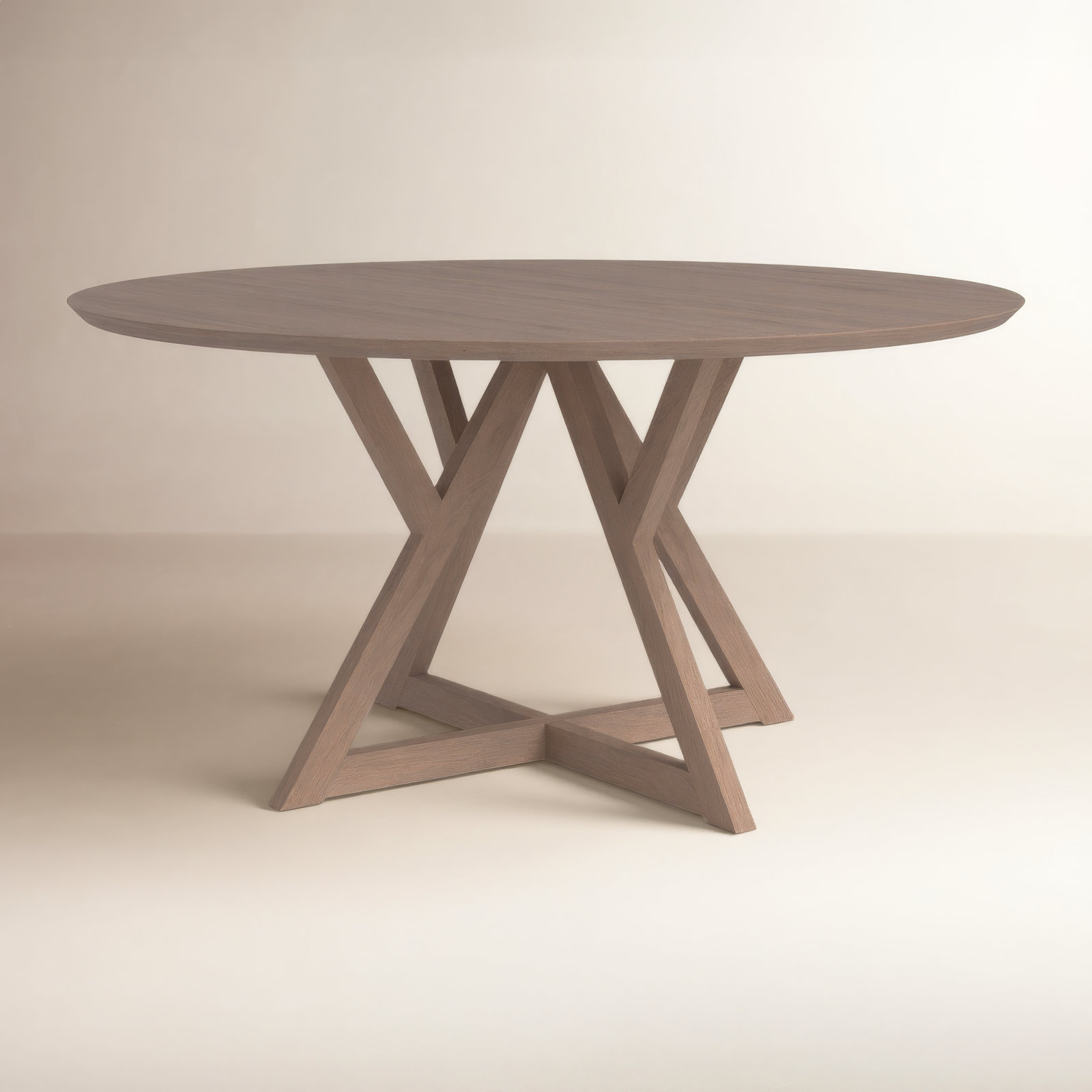 Persimmon Solid Wood Pedestal Dining Table, Light Brown, 29.5"H x 60"L x 60"W
