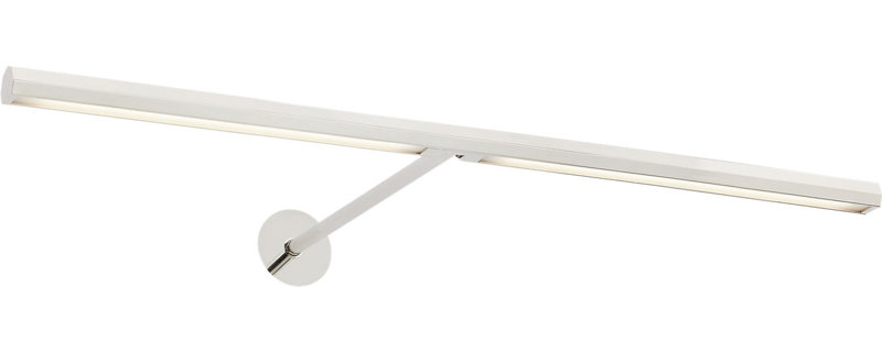 Plural Faceted Picture Light, Polished Nickel, 0.7" H x 18" W x 8.9" D, 13.5