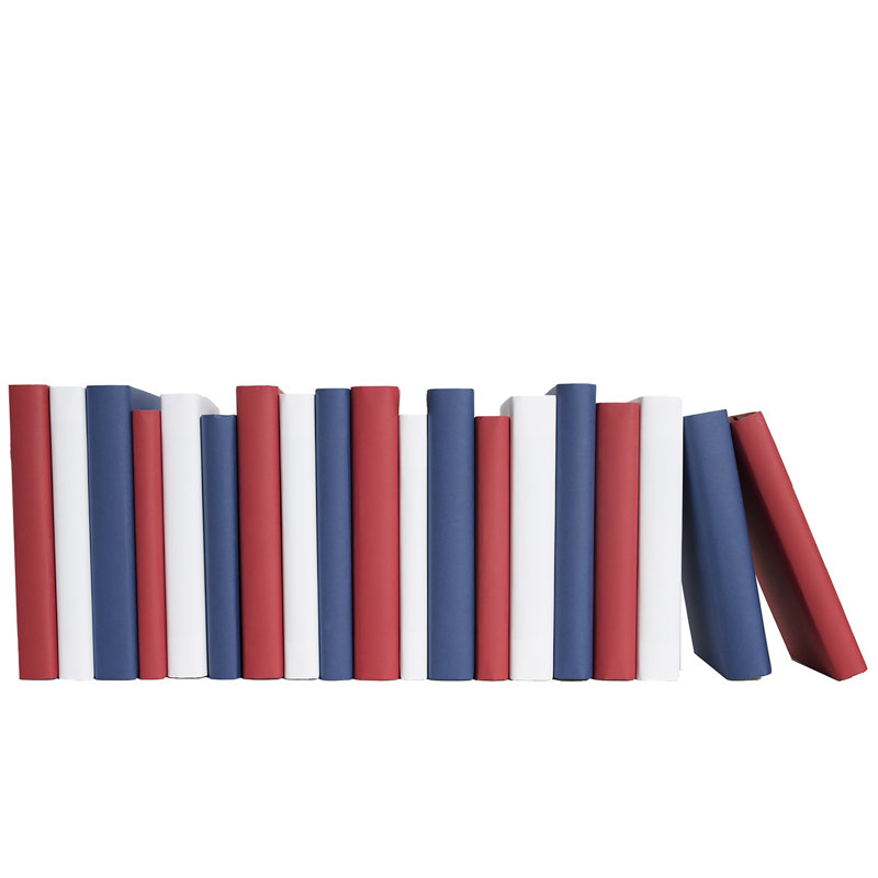 Livres décoratifs - livres sur papier Americana - livres rouges et bleus au pied