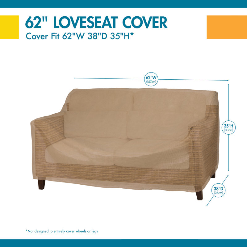 Housse pour causeuses d'extérieur, H 35 po x l 62 po