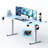 71'' Cyberx RGB LED Dual Motor Gaming Standing Desk, White-2068258043-2068223376